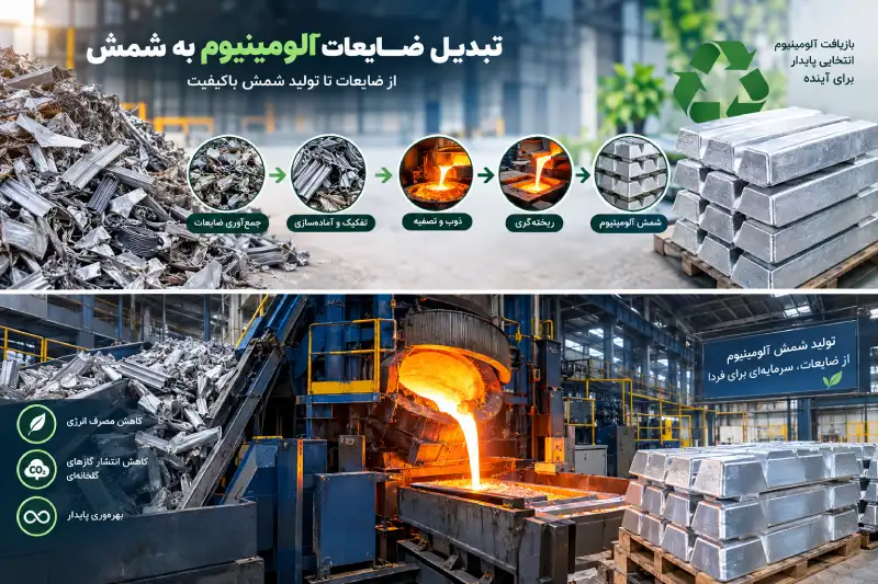 تبدیل ضایعات آلومینیوم به شمش باکیفیت